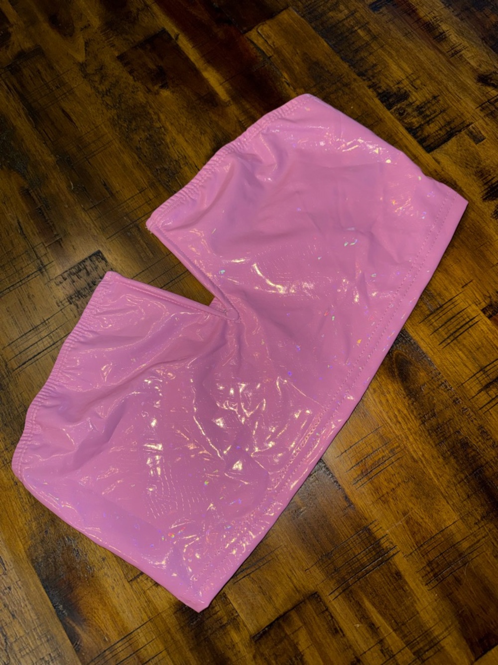 SHEIN sparkle pink bandeau stretchy fitted bra top sz S. festival party barbie